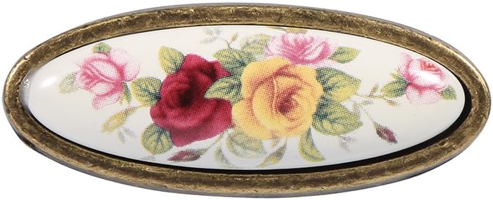 Vintage Floral Ceramic Bronze Cabinet Knobs For Kitchen Wardrobe 128MM Hole Distance - Image 2